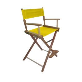 American Trails Extra-Wide Director's Chair - Bar Height, Natural Frame, Red Canvas, Solid Hardwood